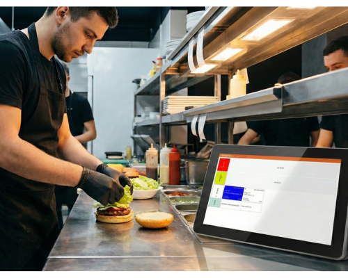 Customer picking up their takeaway order