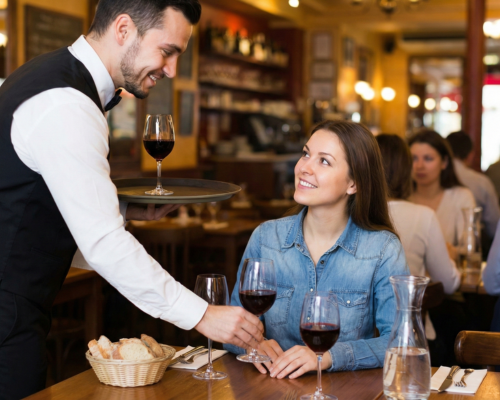 Guests paying their tab on their phone